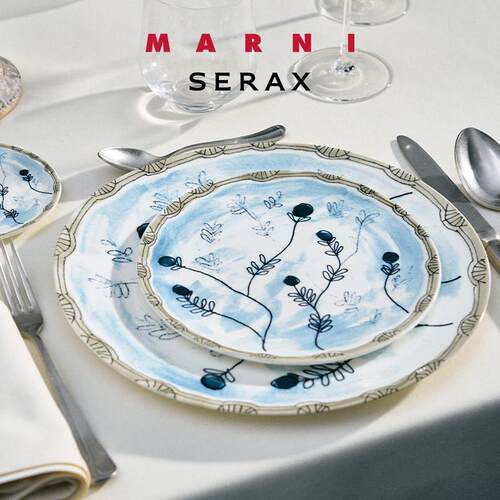 比利时Serax Marni联名骨瓷盘子西餐牛排餐盘汤碗餐具套装一人用