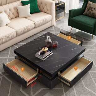 长方形岩板大茶几套装现代客厅家用新款高级轻奢茶几电视柜组合