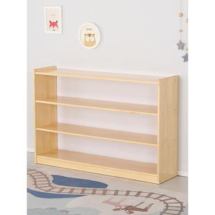 幼儿园樟子松玩具组合柜儿童家具实木书架卡通书包柜多功能储物柜
