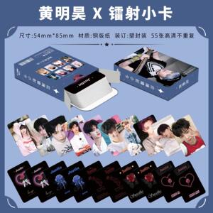 黄明昊Justin镭射小卡周边原创拍立得写真书签自印卡烫金LOMO卡片
