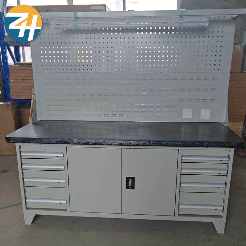 工具柜带抽屉工作台厂家车间工厂实验操作带插座灯架工作台