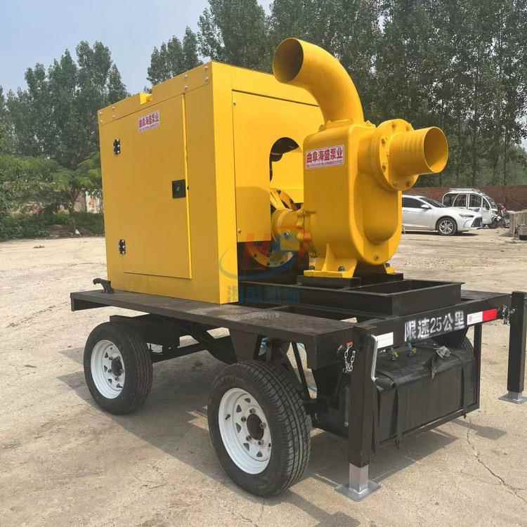 防汛6排涝自吸8寸泵大流 量堵塞排污泵 移动自无吸排污OLT泵车00