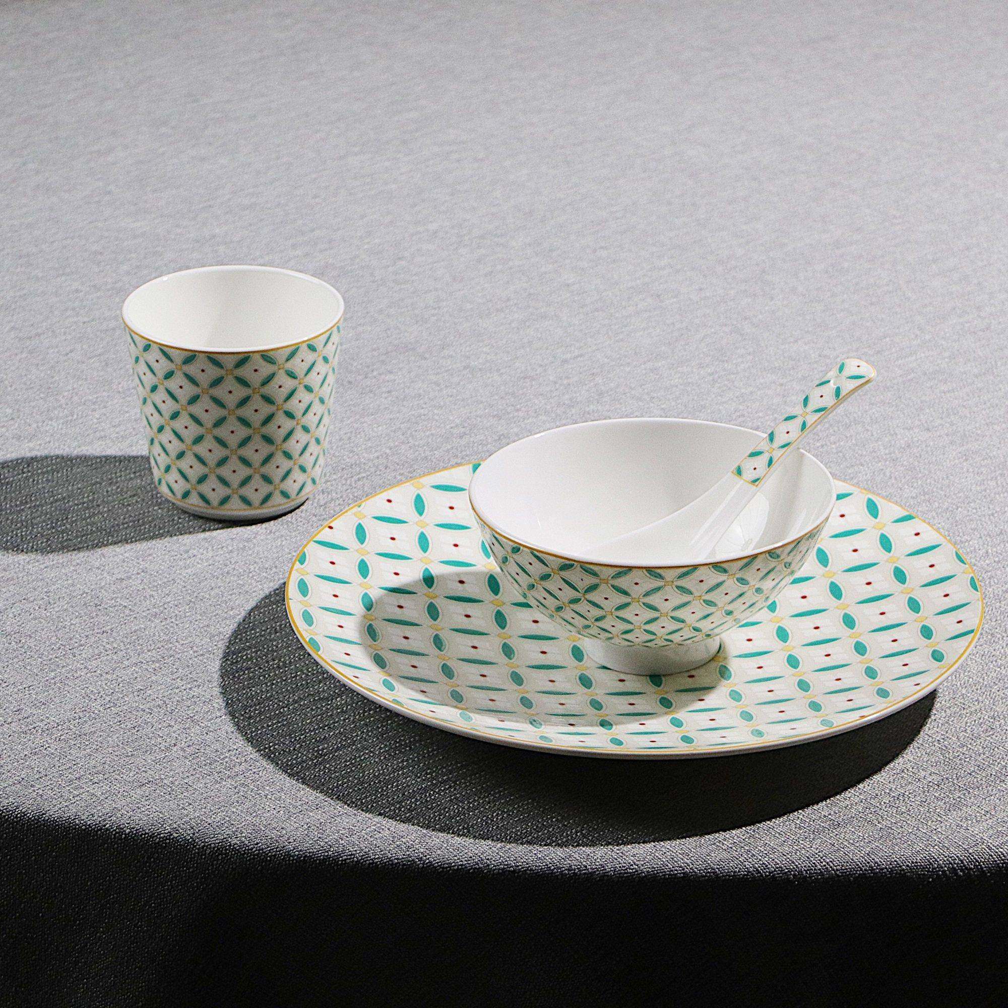 酒店骨瓷摆台四件套陶瓷餐具套装高档会所餐厅包厢商用骨碟碗杯勺,餐饮具,碟,淘宝优惠券,粉丝福利购,淘宝优惠卷