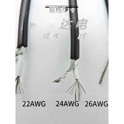 单芯屏蔽线UL1185/1533-32AWG-16AWG镀锡铜单芯+1地数据线信号线
