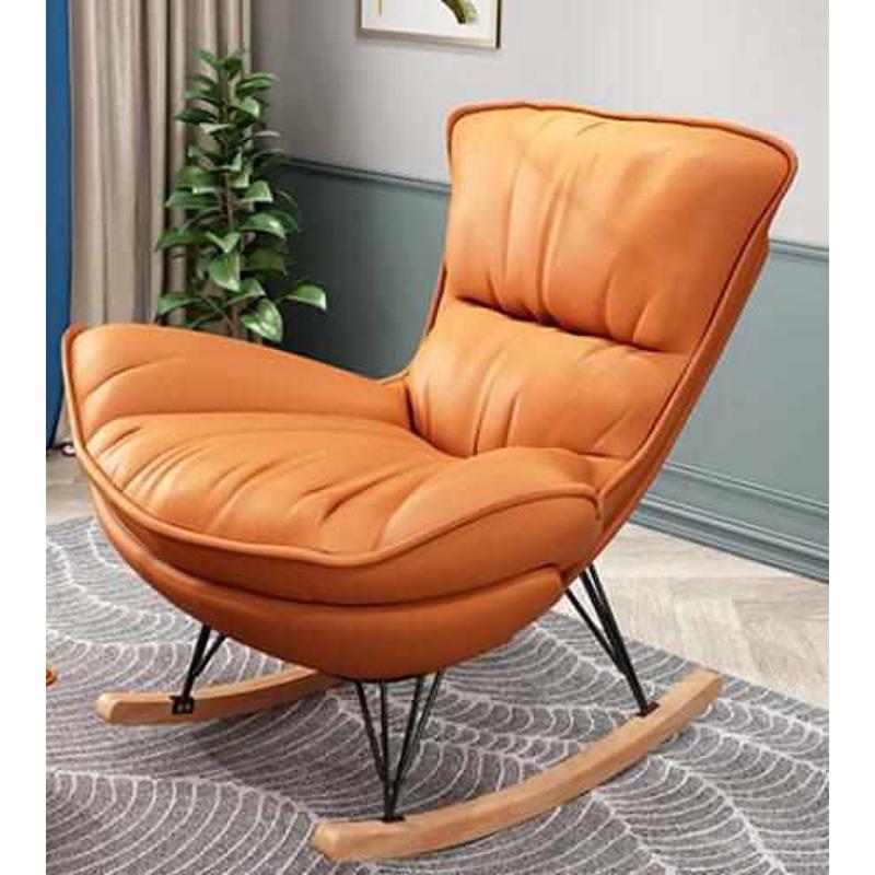 奢网家用椅沙发椅龙虾客厅阳台轻摇椅红休闲北欧单人午睡躺椅懒人