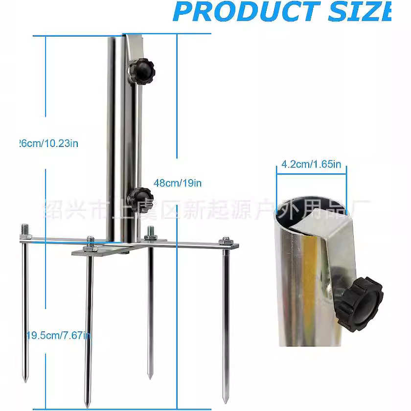 现货户外沙滩伞固定地插支架 可拆卸沙滩伞锚重型金属沙锚