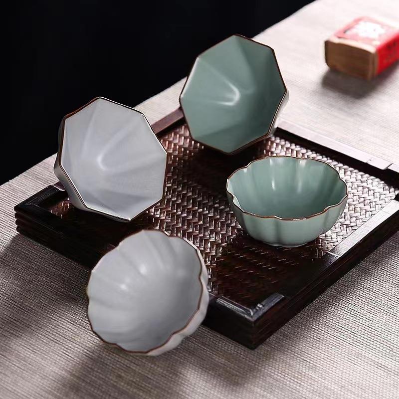 铁胎汝窑茶杯陶瓷主人杯开片品茗杯大号茶盏汝瓷茶杯