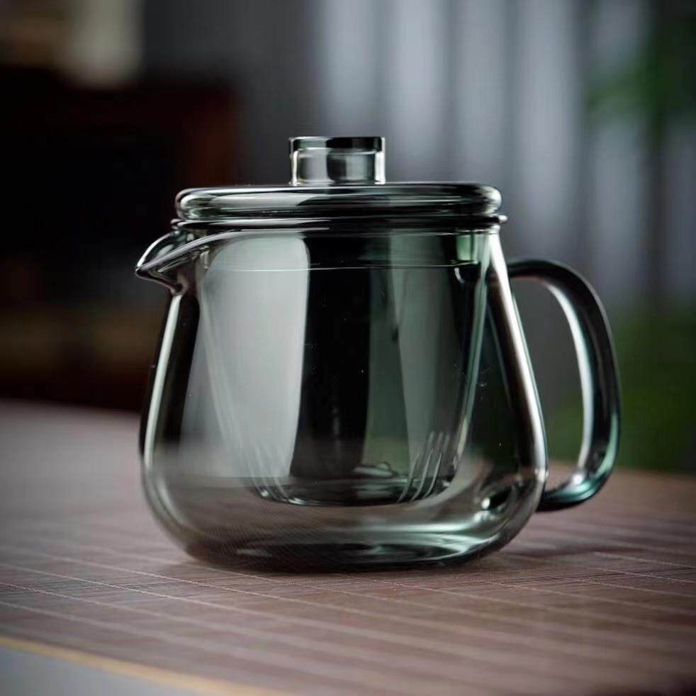 企鹅玻璃茶壶 透明加厚大容量家用带过滤泡茶水壶花茶煮茶壶