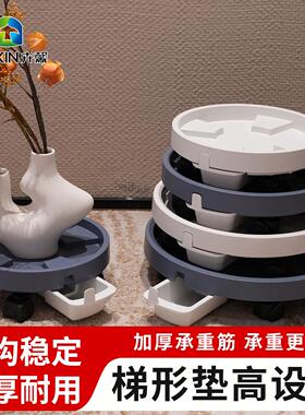 跨境园艺热销花盆底盘托盘带万向轮+接水盒 260-450 加厚塑料花托