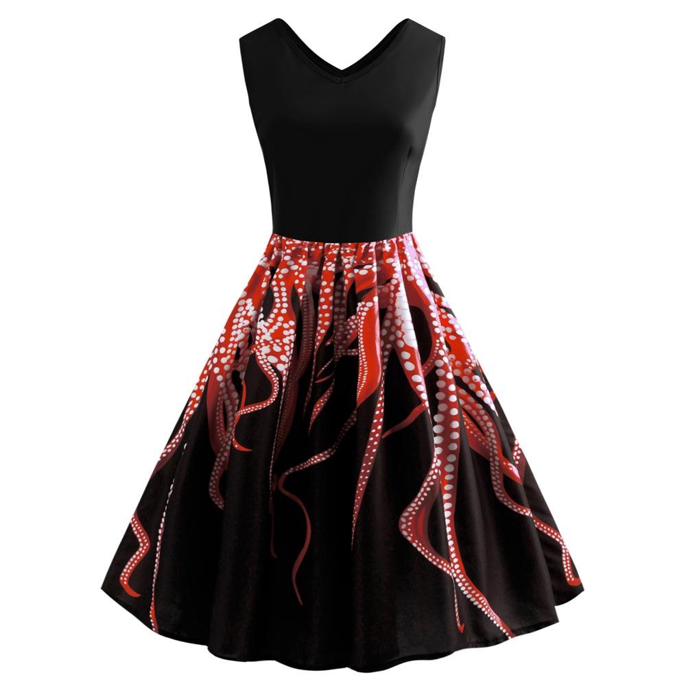 Women's V-neck vest contrast color long skirt