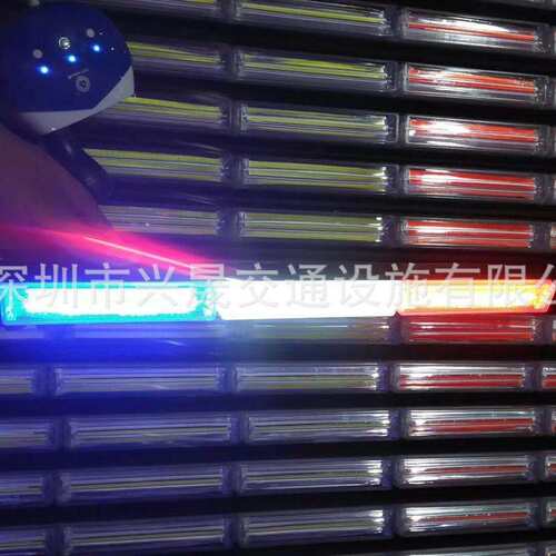 长条爆闪灯 红蓝接电爆闪 长杠灯 12V24V汽车车载警示灯