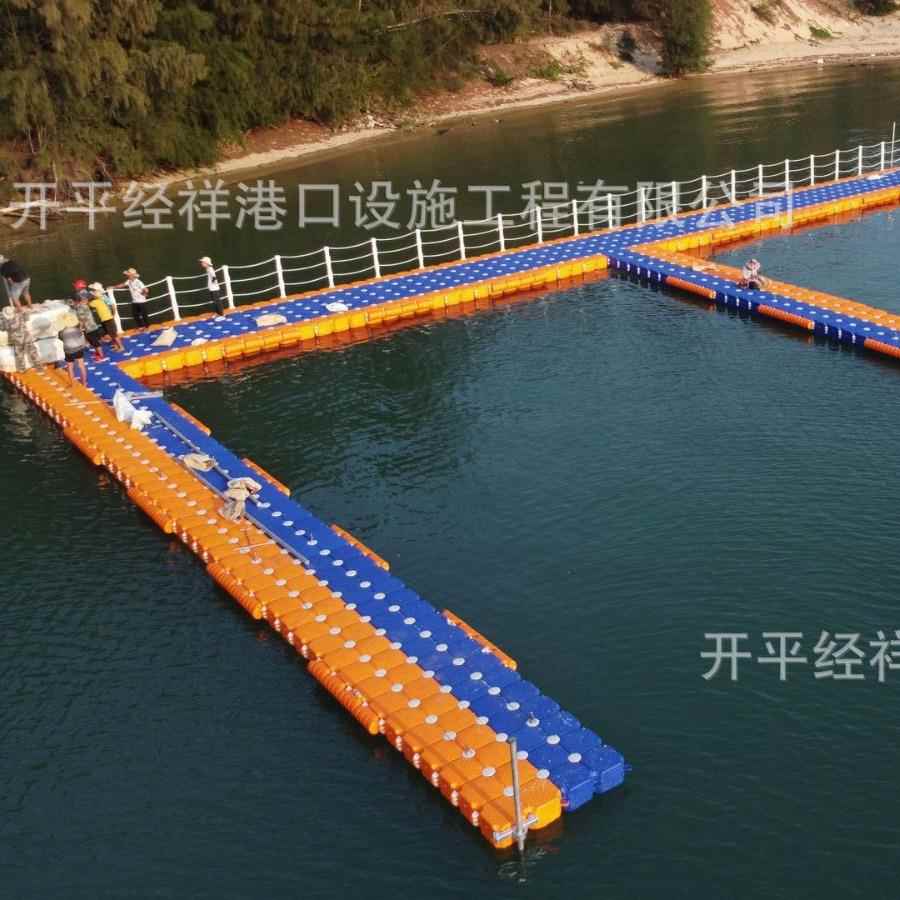 水上浮筒平台码头 游艇泊位浮动码头 海上钓鱼浮台浮桥 塑料浮箱