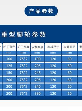 集装箱脚0轮MC尼寸龙双轮载平底轮6寸8寸160012寸耐磨超高重脚轮