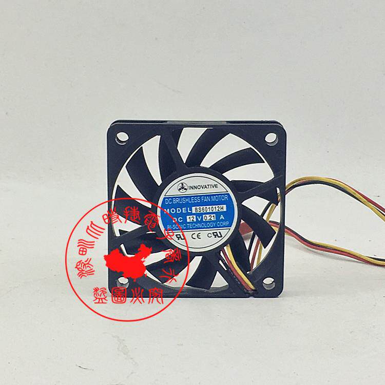 原装 INNOVATIVE BS601012H 12V 0.21A 6CM 6010 3线 散热 风扇