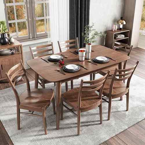 全实木餐桌北欧小户型家用长方形饭桌白蜡木日式多功能大板工作台