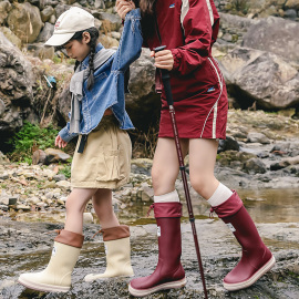 时尚男女童雨鞋水鞋成人雨靴中筒轻便防水防滑亲子款水靴户外胶鞋