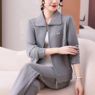 韩女版运动套装新款休闲运动春87712676秋尚洋时气妈领妈翻卫衣两