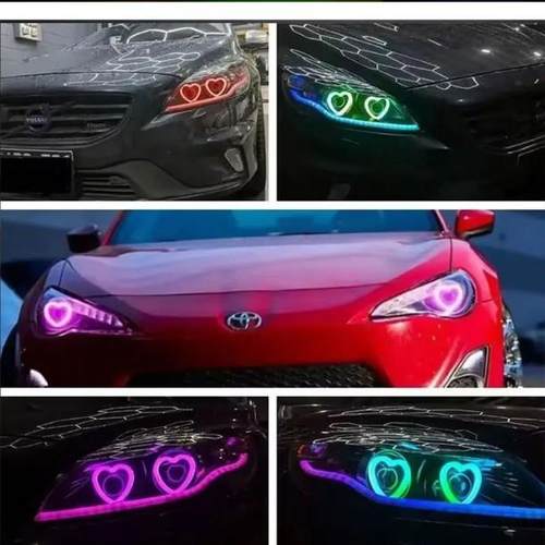 爱心灯 天眼光圈 汽车改装幻彩LEDAPP手机控制幻彩日行灯