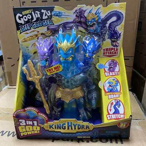 酷肌组新款解压玩具创意GooJitZu英雄三头海龙王 鳄鱼 软胶橡胶