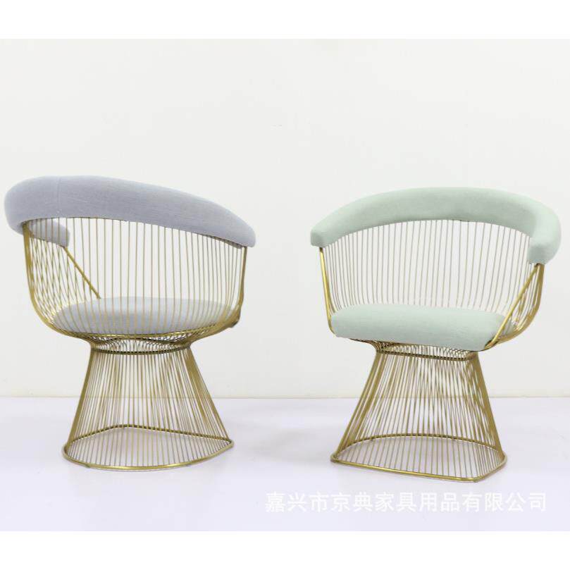 简约镂空金属框架休闲椅半圆形金属底座办公室阳台卧室休闲椅