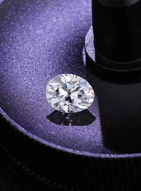 椭圆老欧切白色莫桑石 裸石厂家直供现货1-8克拉D色蛋形莫桑石