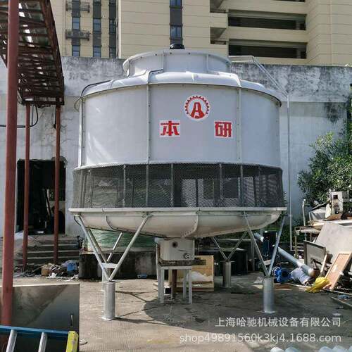 螺杆冷水机组配套圆形逆流高温凉水塔 玻璃钢水冷塔 户外节能电机