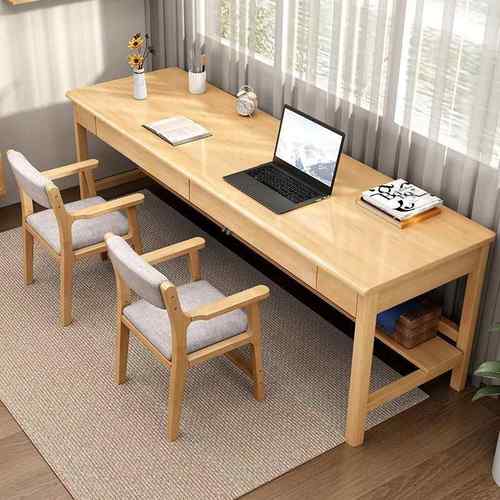 实书桌写双人学习木长桌简约现代电脑无品牌/桌家用初中生字桌办