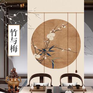 印花帘窗帘卷帘中日喷式SPW绘料理店客帘厅办公室印画装饰隔断竹