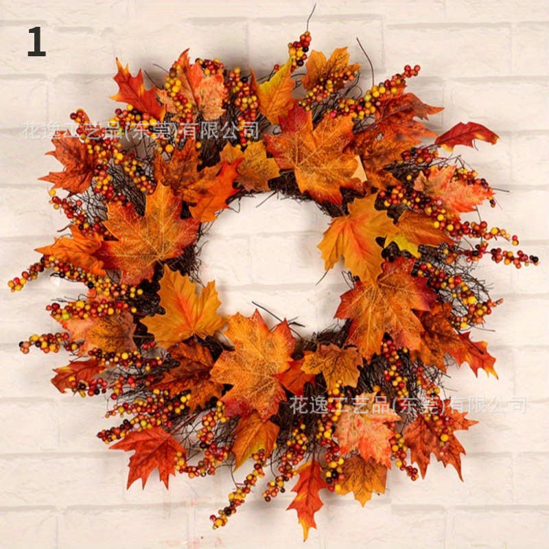 花环背景枫叶万圣节感恩节门森南瓜墙壁挂饰饰逸系植花绿卧室秋季