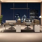 商业办公桌椅组合简约现代员工卡座四六人位办公桌屏风工位电脑桌