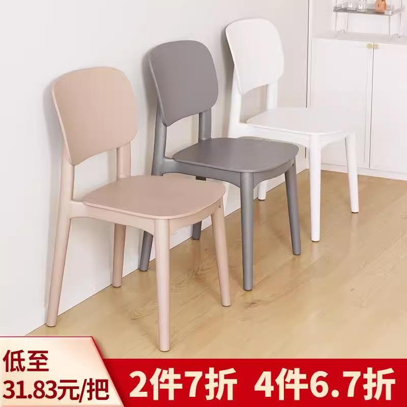 塑料椅子加厚家用餐椅靠背椅餐桌椅出租房用新款商用饭厅吃饭凳子