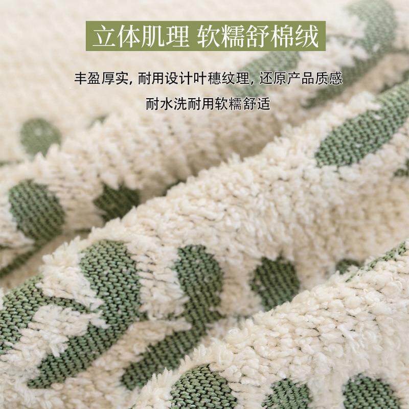 清新客舒棉小绒沙厅发盖布沙发秋冬季加HLF-叶蔓厚沙发套罩一片垫