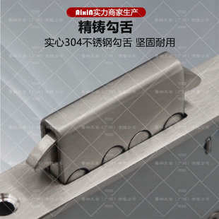 厂家锁具直发不锈钢移门锁卷帘门勾锁水晶门折叠钩锁双钩锁体