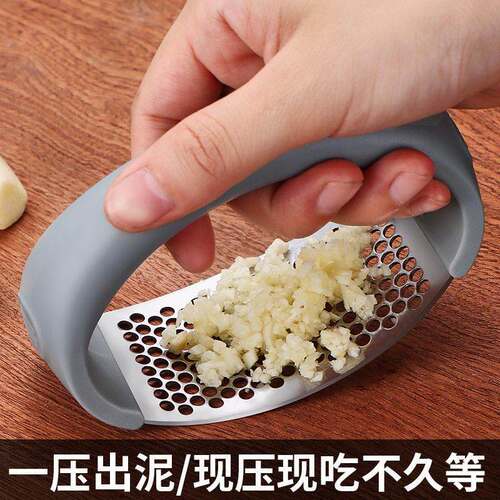 Stainless Steel Manual Ring Garlic Press, Garlic Puree Tool,