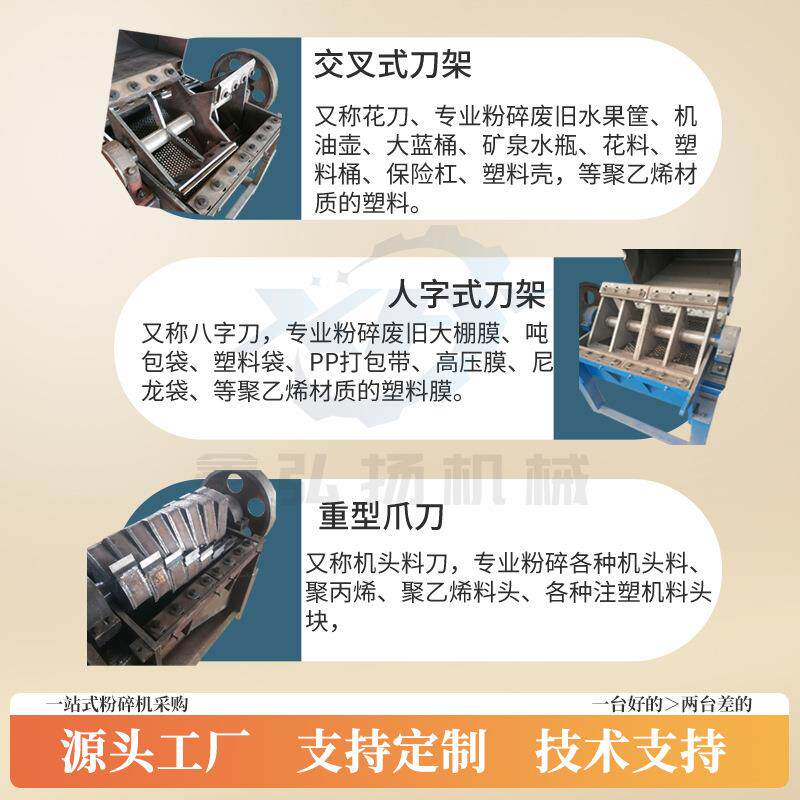 强力果塑料多粉碎机大型功能业水筐矿泉水瓶薄膜布料工破碎GGZ再