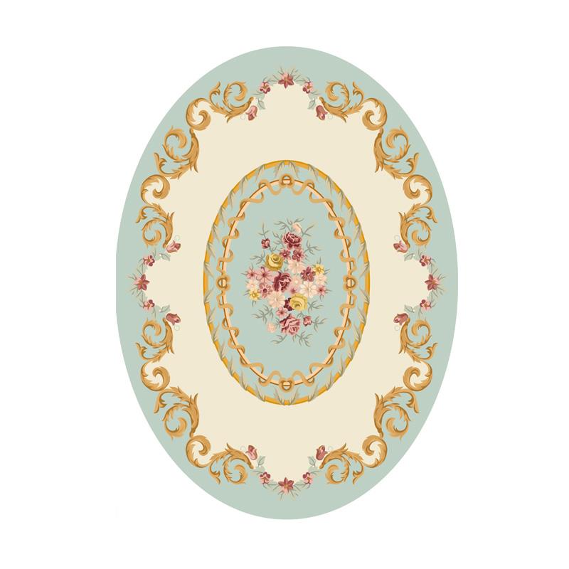 高档欧式室田园卧床床尾地毯 客厅茶几形餐桌小清边新椭圆地毯 可