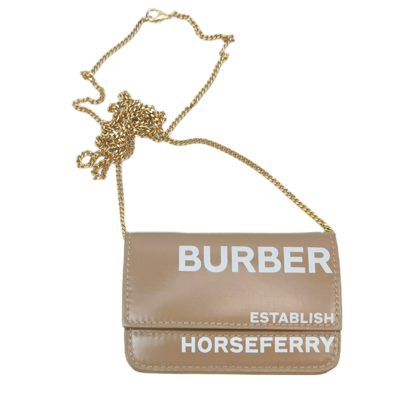 98新未使用 巴宝莉/Burberry驼色小鹿牛皮TB链条包 斜挎女包