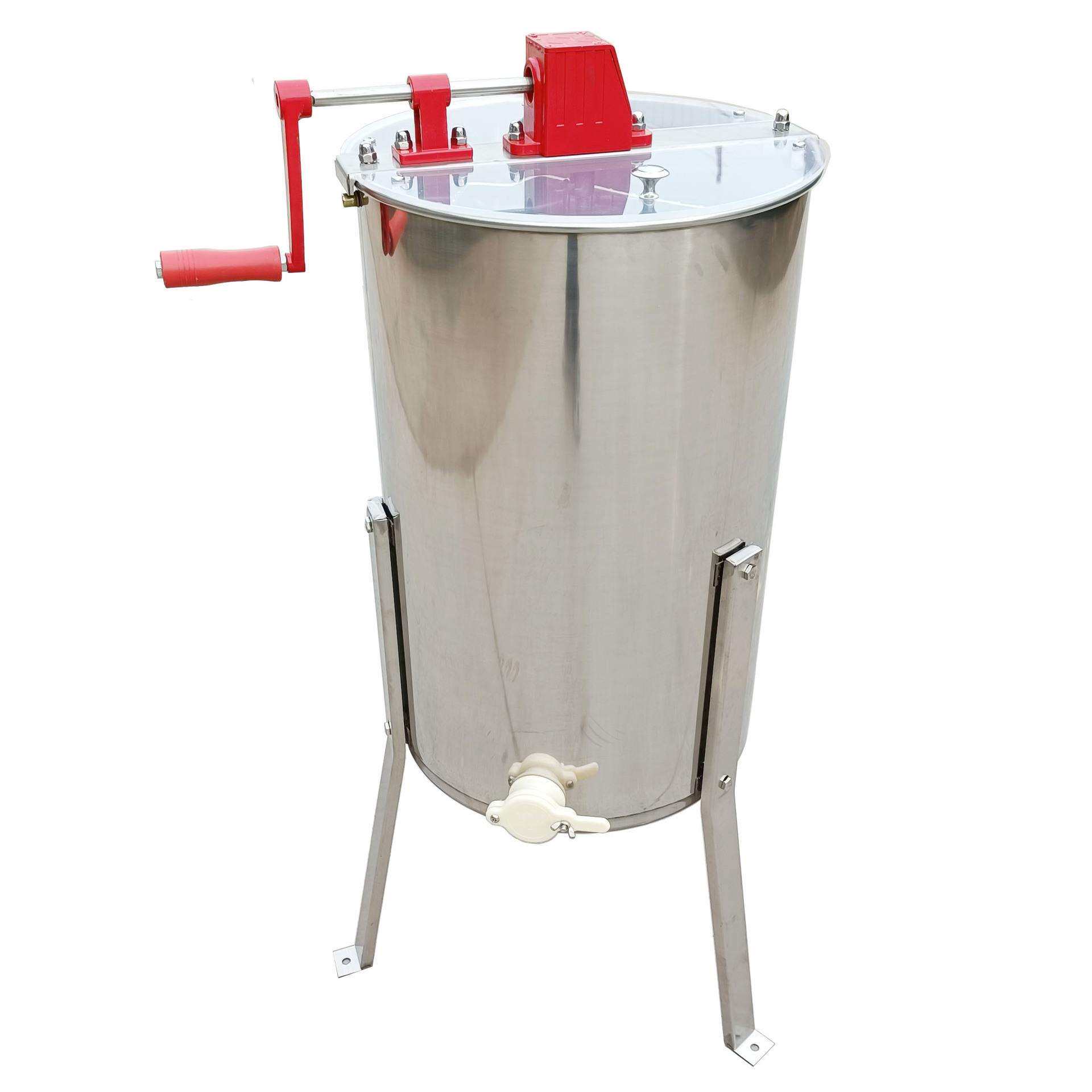 现货供应手动3框不锈钢摇蜜机带支架流蜜口两框摇蜜机封闭齿轮