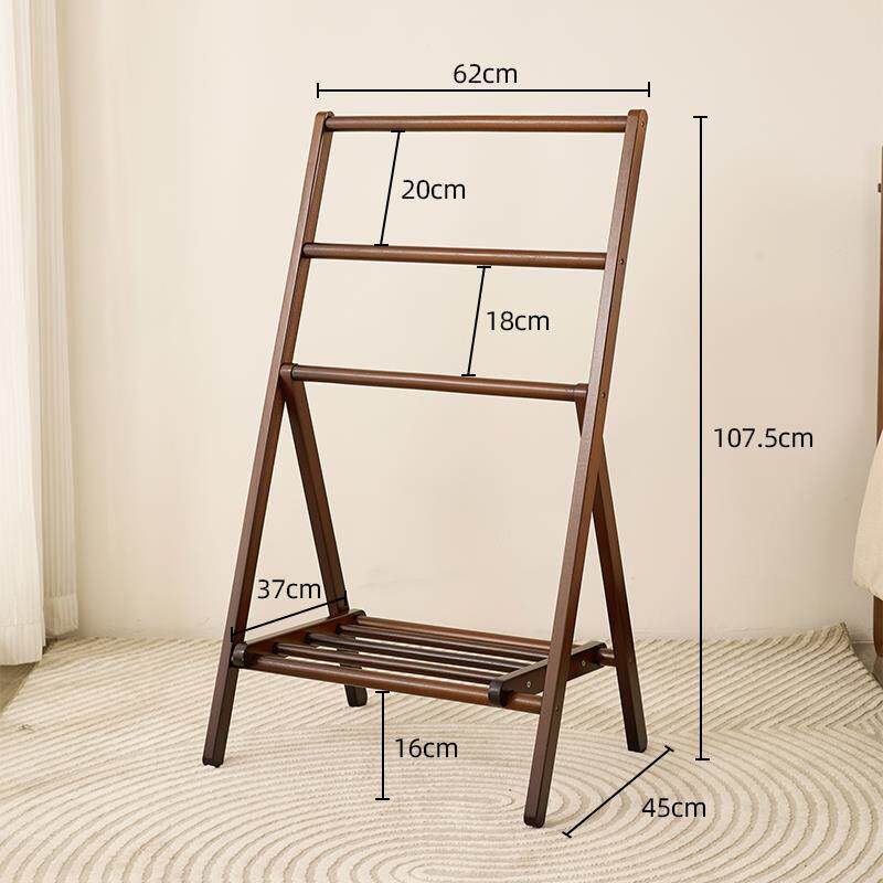 正品床衣帽架落地折叠实木卧室晚上睡次衣净头临时收纳神器床尾觉