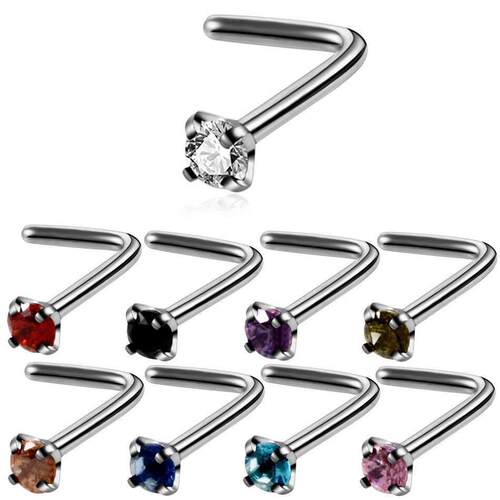 stainless steel round nose nail 2mm drill l nose ring 9