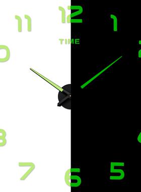 夜光立体数字挂钟创意家居产品客厅卧室装饰墙贴钟表diy clock钟