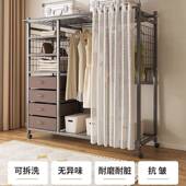 衣架简易房衣柜卧布衣柜衣橱简约小户型家QEN用室出租用帽开放式