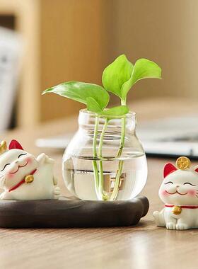 Creative Home Decoration Lucky Cat Plant Pot Desk Accessorie