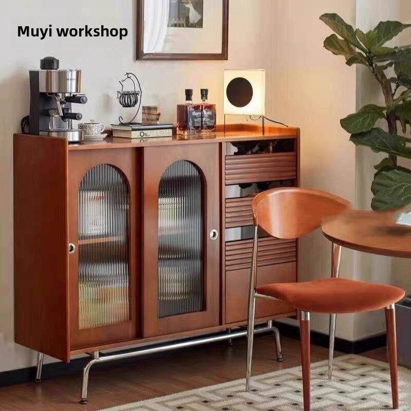 北欧实木餐具柜覆古客厅茶柜简约集成墙展示柜家居储物柜