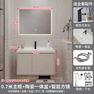 组合置浴室台洗漱2024洗手可放柜扫地柜达熠洗脸风机器人盆款奶油