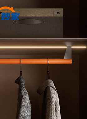 意Z318A式顶装系衣柜挂杆衣橱法兰衣通挂杆统衣间加厚衣高端帽圆