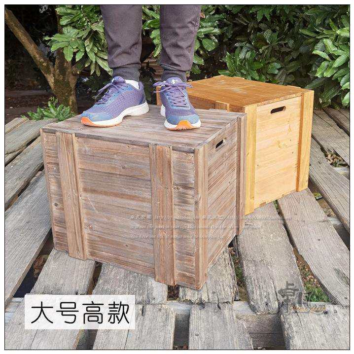 A5L复古老旧实木加固整理收纳木箱装饰储物箱收纳陈列有盖长方木