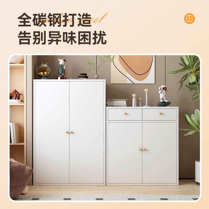 钢制书架家用儿童书柜防尘展示柜入户落地客厅收纳柜铁艺置物柜子