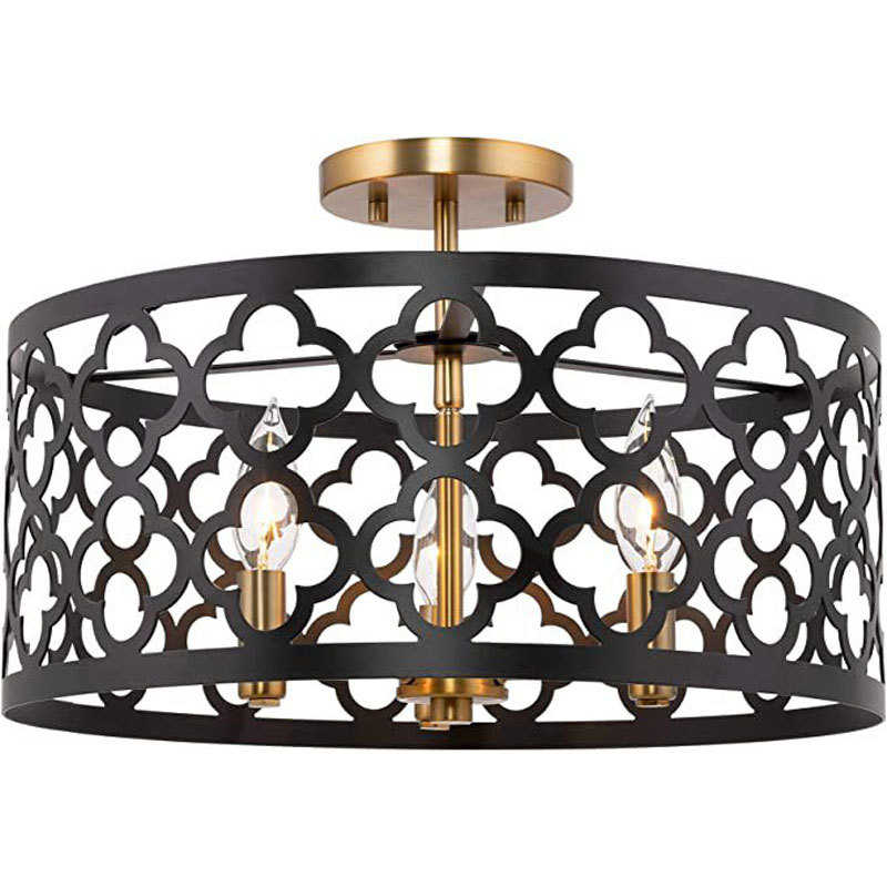 爆款卧室庭院餐厅酒吧农舍过道走廊铁艺灯罩110v吊灯吸顶灯