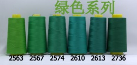 柳青牌缝纫线 柳青线 绿色系40s/2 3000码高速涤纶线 满30元